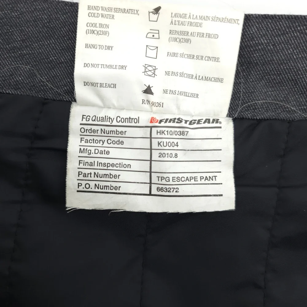 Firstgear Mens Pants TPG Escape 36 Gray Motorcycle Touring Biker Technical